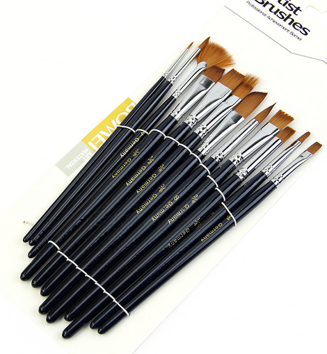 AROIC Acrylic Paint Brush Set, 200 pcs Nylon Hair Brushes for All Purpose  Oil Watercolor Painting Artist Professional Kits, Black
