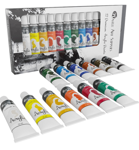Castle art supplies acrylic paint set pack of 12 colors
