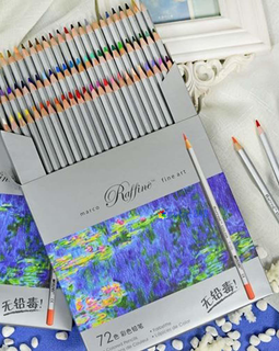 Marco 72 colors art drawing oil base non toxic pencils set for artist sketch