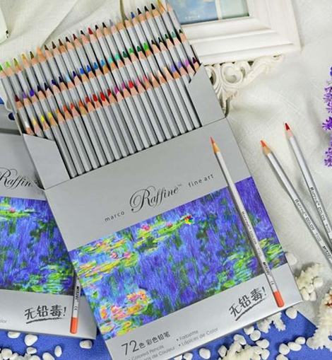 Marco 72 colors art drawing oil base non toxic pencils set for artist sketch