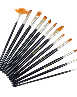 Outop 12pcs nylon hair paint brush set