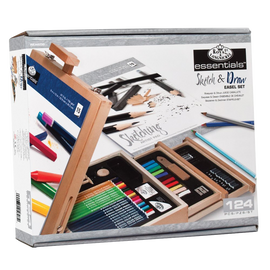 Royal langnickel 124 piece sketching and drawing easel artist set